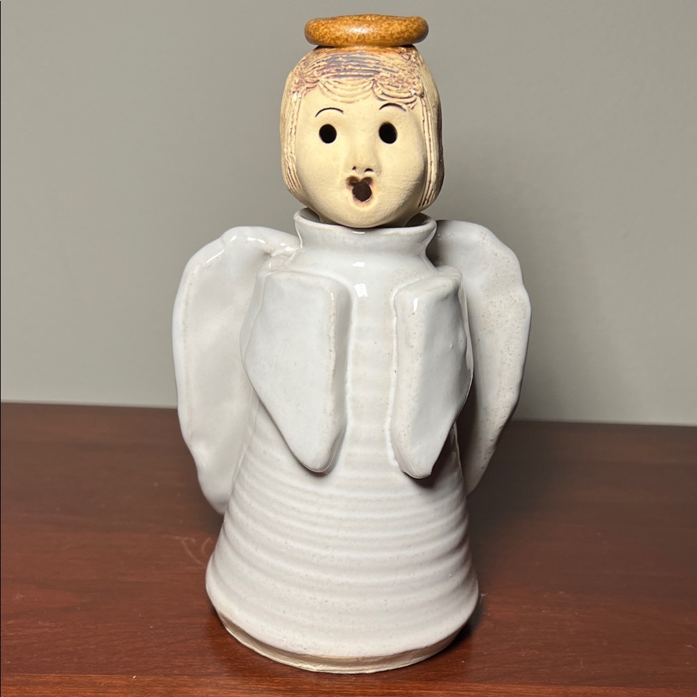 VTG Rita Ward Angel Oil Lamp Terra Pottery Hand Made Signed by Artist